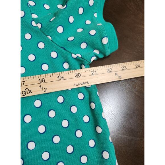 Lands' End Women's Green Polka Dot Stretch Short Sleeve Polo Shirt Size Large - Picture 5 of 6